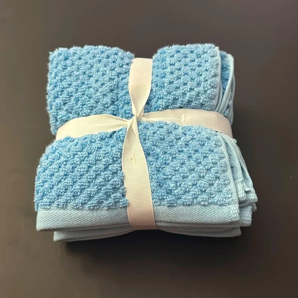 8pc ECOEXISTENCE Bamboo Zero Twist Loops Bath Towel Set - AIRBLUE